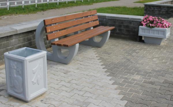 Скамейка.  Скамья садовая,  на бетонных ножках.  СП03 — фото 2